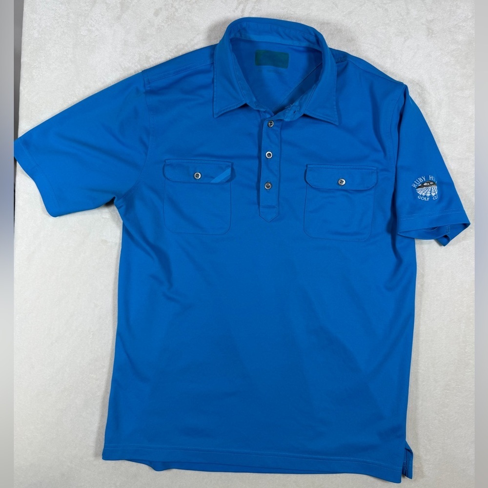 AUR Men's Medium Ruby Hill Country Club Pleasanton California Blue Polo Shirt